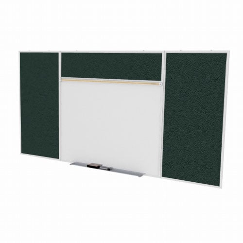 Ghent 4'x8' Combo E Magnetic Whiteboard Ebony Vinyl Fabric Tackboard