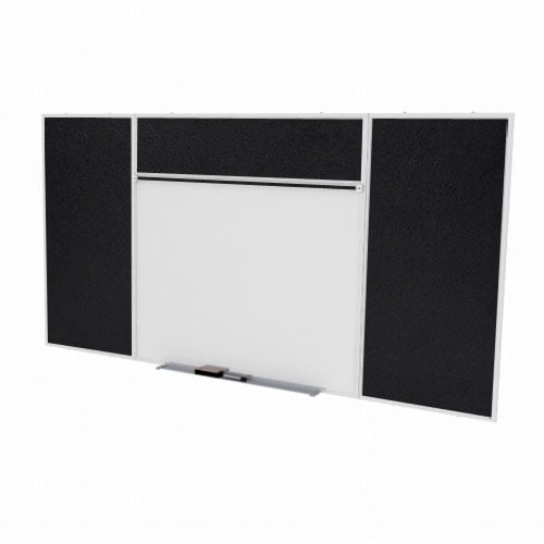 Ghent 4'x8' Combo E Magnetic Whiteboard Rubber Tackboard - Black