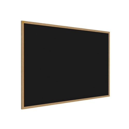 Ghent 48"x120" Recycled Rubber Tackboard w/ Oak Frame - Black