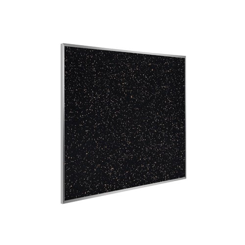Ghent 48" x 48" Tan Speckled Recycled Rubber Bulletin Board with Aluminum Frame