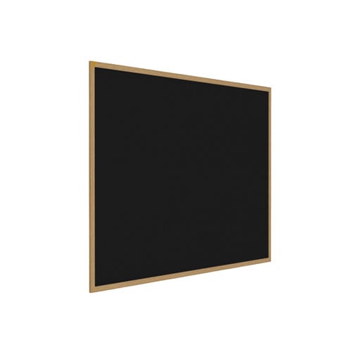 Ghent 48"x48" Recycled Rubber Tackboard w/ Oak Frame - Black