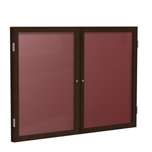 Ghent 48"x60" 2Door Walnut Indoor  Burgundy Letterboard