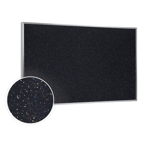 Ghent 48" x 72" Confetti Recycled Rubber Bulletin Board with Aluminum Frame