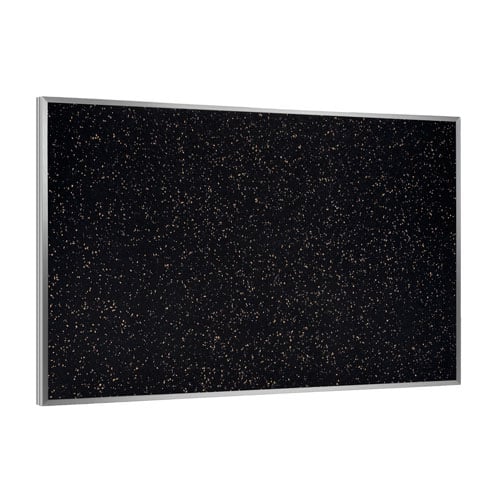 Ghent 48" x 96" Tan Speckled Recycled Rubber Bulletin Board with Aluminum Frame