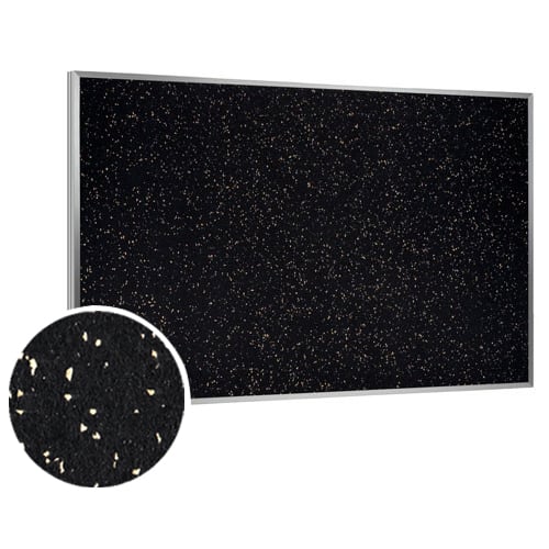 Ghent 48" x 48" Tan Speckled Recycled Rubber Bulletin Board with Aluminum Frame