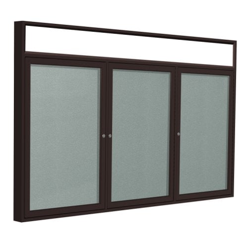 Ghent 48x72 3Door Bronze Headliner Silver Vinyl Board
