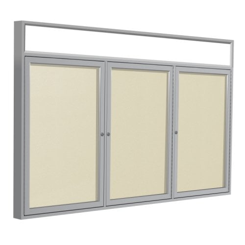Ghent 48x96 3Door Satin Illuminated Headliner Ivory Vinyl Board