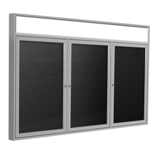 Ghent 48x96 3Door Satin Indoor Headliner Black Letterboard