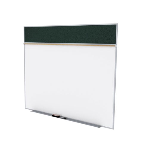Ghent 5'x10' Combo A Magnetic Whiteboard Ebony Vinyl Fabric Tackboard