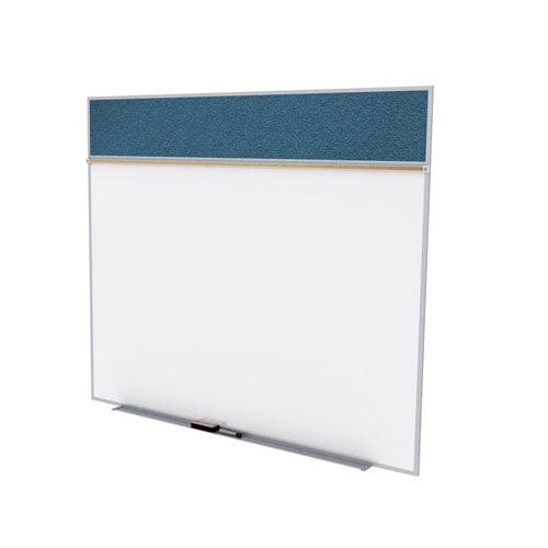 Ghent 5'x10' Combo A Magnetic Whiteboard Ocean Vinyl Fabric Tackboard