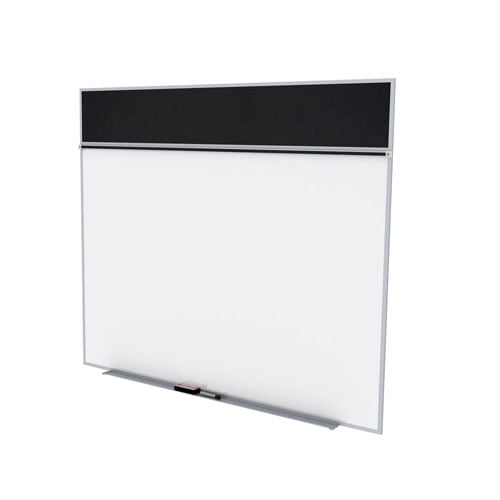 Ghent 5'x12' Combo A Magnetic Whiteboard Rubber Tackboard - Black