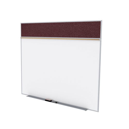 Ghent 5'x6' Combo A Magnetic Whiteboard Berry Vinyl Fabric Tackboard
