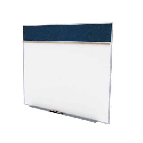 Ghent 5'x6' Combo A Magnetic Whiteboard Navy Vinyl Fabric Tackboard
