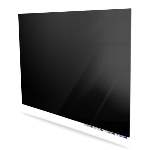 Ghent Aria Black 2' x 3' Magnetic Low Profile Glassboard (Horizontal)