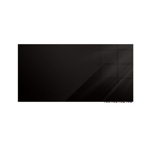 Ghent Aria Black 2' x 3' Magnetic Low Profile Glassboard (Horizontal)