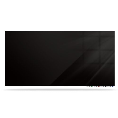 Ghent Aria Black 2' x 3' Magnetic Low Profile Glassboard (Horizontal)