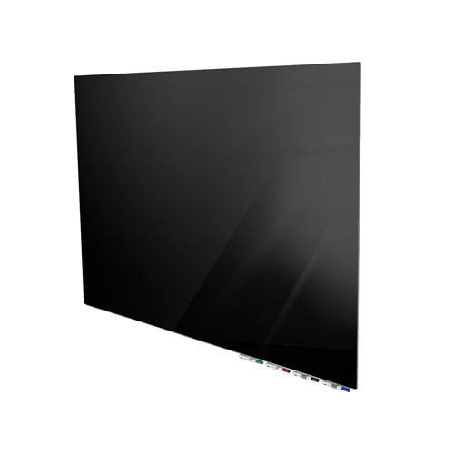 Ghent Aria Black 2' x 3' Magnetic Low Profile Glassboard (Horizontal)