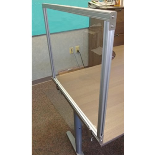 Ghent Clear Acrylic 24" x 29" Attachable Desktop Protective Screen Divider