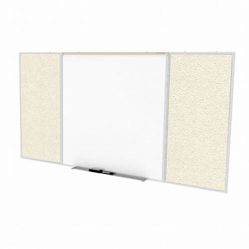 Ghent Combo D Magnetic Whiteboard Ivory Vinyl Fabric Tackboard
