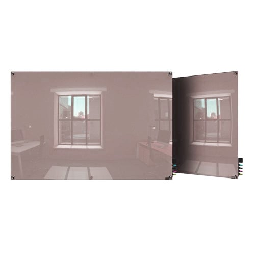 Ghent 4' x 10' Lilac Gray Harmony Magnetic Glass Markerboard - Square Corners
