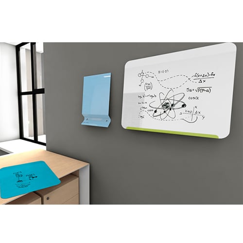Ghent LINK Wall Board Magnetic Markerboard - Lime Green Base/White Face