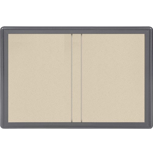 Ovation 34x47 2Sliding Doors Indoor Beige Tackboard-Gray Frame