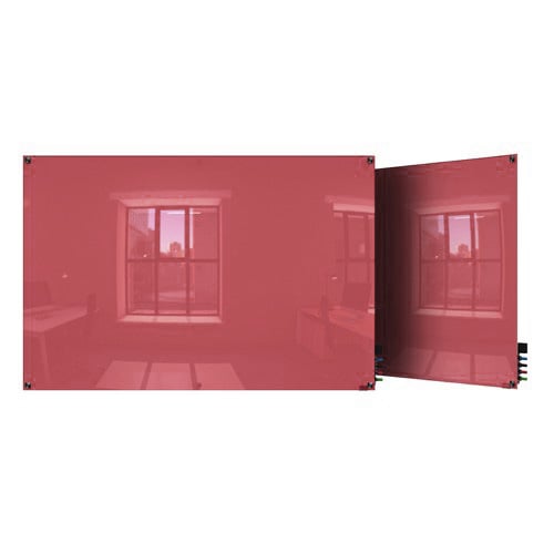 Ghent 4' x 5' Rose Harmony Glass Markerboard - Square Corners