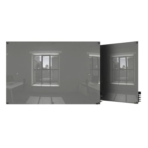 Ghent 4' x 4' Smoke Harmony Magnetic Glass Markerboard - Square Corners