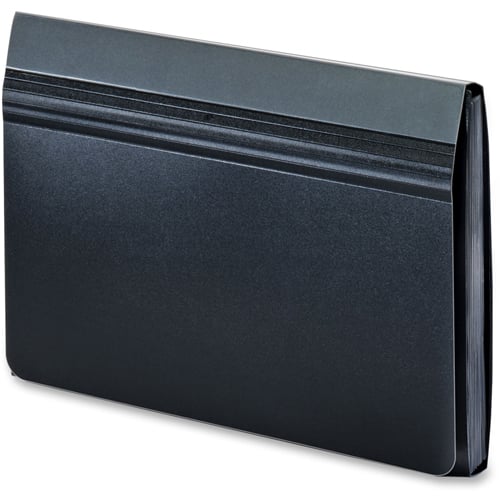 Globe-Weis 13-Pocket Black Expanding File with Flap -1pk