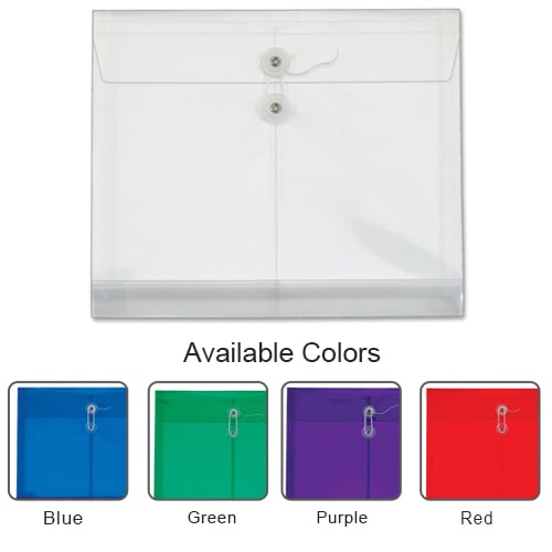 Globe-Weis Ultracolor Letter Size Side-Load Poly Envelopes - 5pk