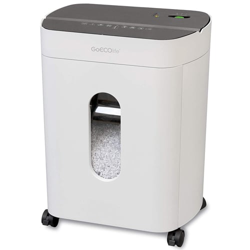 GoECOlife GMA100P Premier Edition White 10-Sheet Level P-4 Micro-Cut Paper Shredder