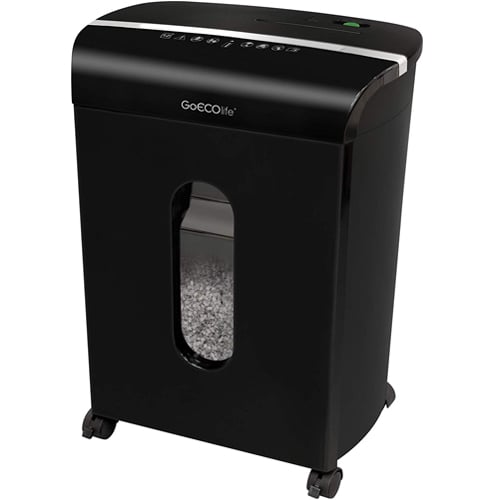 GoECOlife GMW120P Black Limited Edition 12-Sheet Level P-4 Micro-Cut Paper Shredder