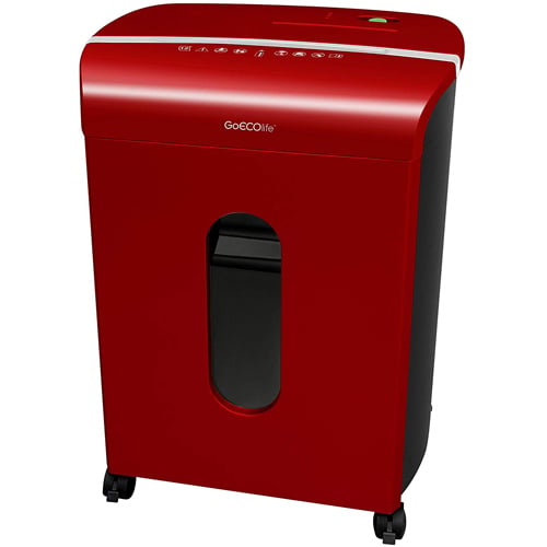 GoECOlife GMW120PA Red Limited Edition 12-Sheet Level P-4 Micro-Cut Paper Shredder