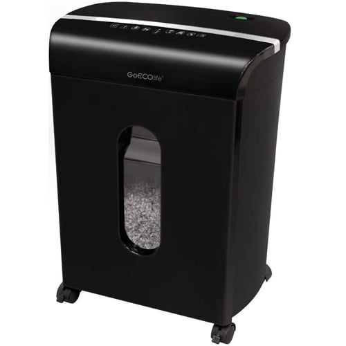 GoECOlife GMW124P Limited Edition Black 12-Sheet Level P-4 Micro-Cut Paper Shredder