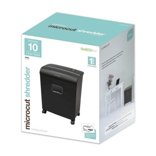 GoECOlife GMW101Pi 10-Sheet Level 4 Micro-Cut Shredder - Black