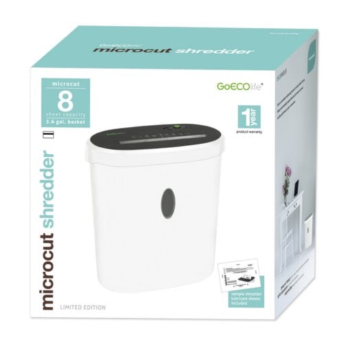 GoECOlife GMW81B 8-Sheet Level 4 Micro-Cut Shredder