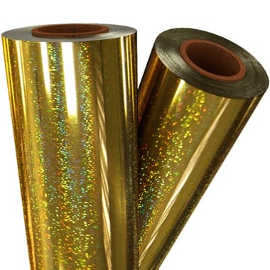 Gold Glitter 12" x 100' Laminating / Toner Fusing Foil - 1/2" Core
