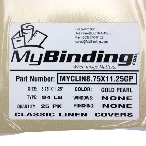 Gold Pearl 84lb 8.75" x 11.25" Classic Linen Cover - 25pk