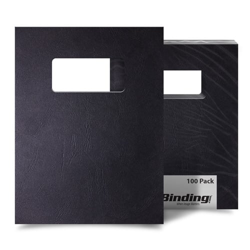 Black Grain 8.5" x 11" Letter Size Covers With Windows - 100pk