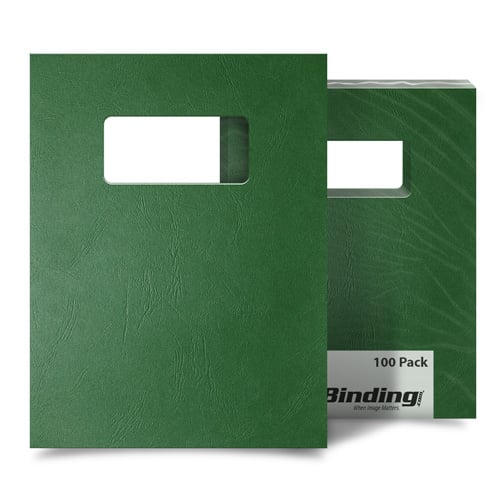 Hunter Green Grain 9" x 11" Index Allowance Covers With Windows - 100pk