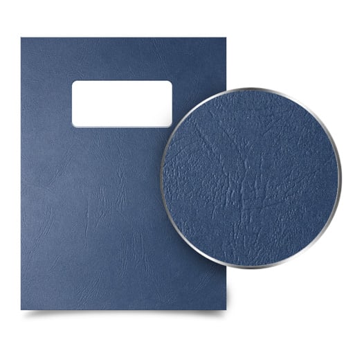 Navy Grain 8.5 x 11 Letter Size Binding Covers [Unpunched, 100pk W/ Window, 100pk Without]- 200pk