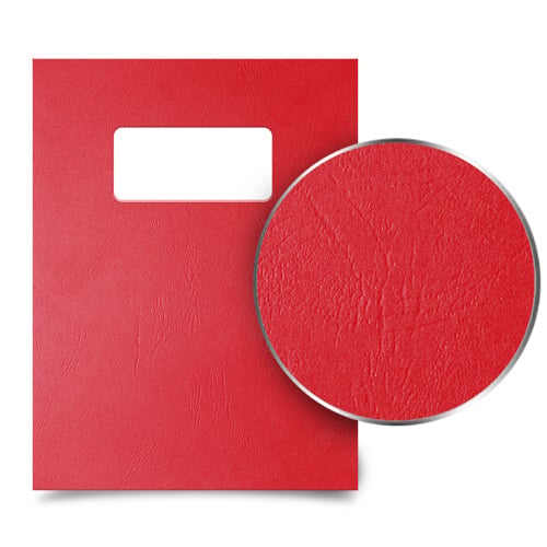 Red Grain 8.5 x 11 Letter Size Covers With Windows