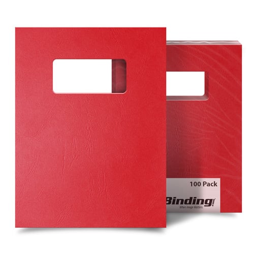 Red Grain 8.5 x 11 Letter Size Covers With Windows