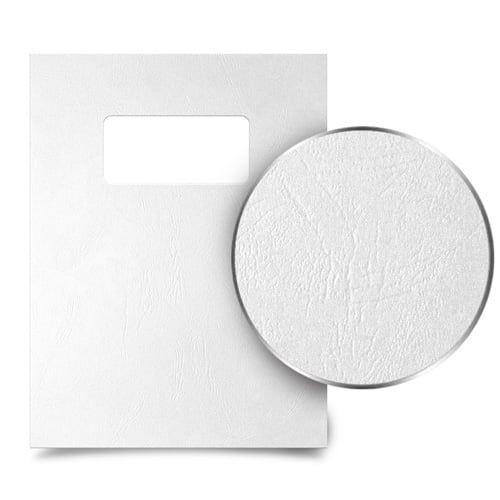 White Grain 9" x 11" Index Allowance Binding Covers With Windows - 100pk