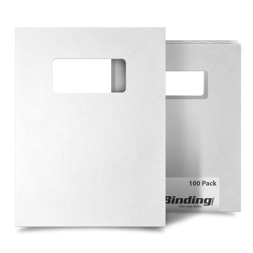 White Grain 9" x 11" Index Allowance Binding Covers With Windows - 100pk