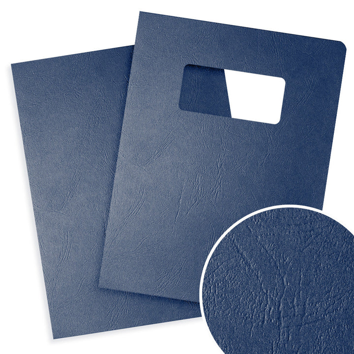 Navy Grain 8.75" x 11.25" Oversize Covers With Windows - 100pk