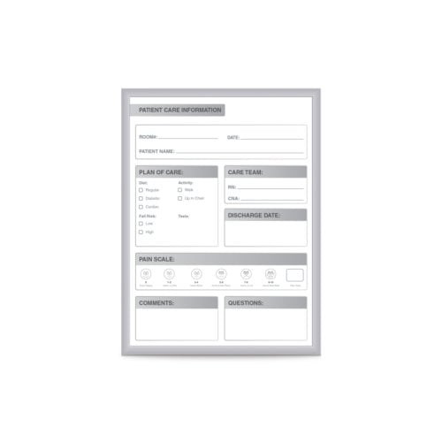 Ghent 24" x 18" Patient Room Healthcare Whiteboard with Aluminum Frame