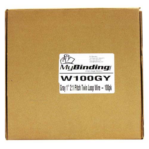 Gray 1" 2:1 Pitch Twin Loop Wire - 50pk