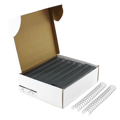 Gray 3/4" 2:1 Pitch Twin Loop Wire - 50pk