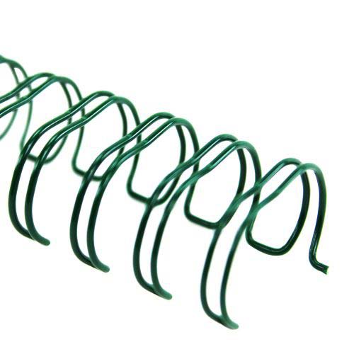 Green 1-1/4" 2:1 Pitch Twin Loop Wire - 100pk